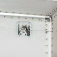 thumbnail image 6 of HomeStock Renaissance Refinement Silver Metal Storage Trunk - Vintage Industrial Style, 30" L x 16" W x 14" H, Perfect for Stylish Storage Solutions, 6 of 10