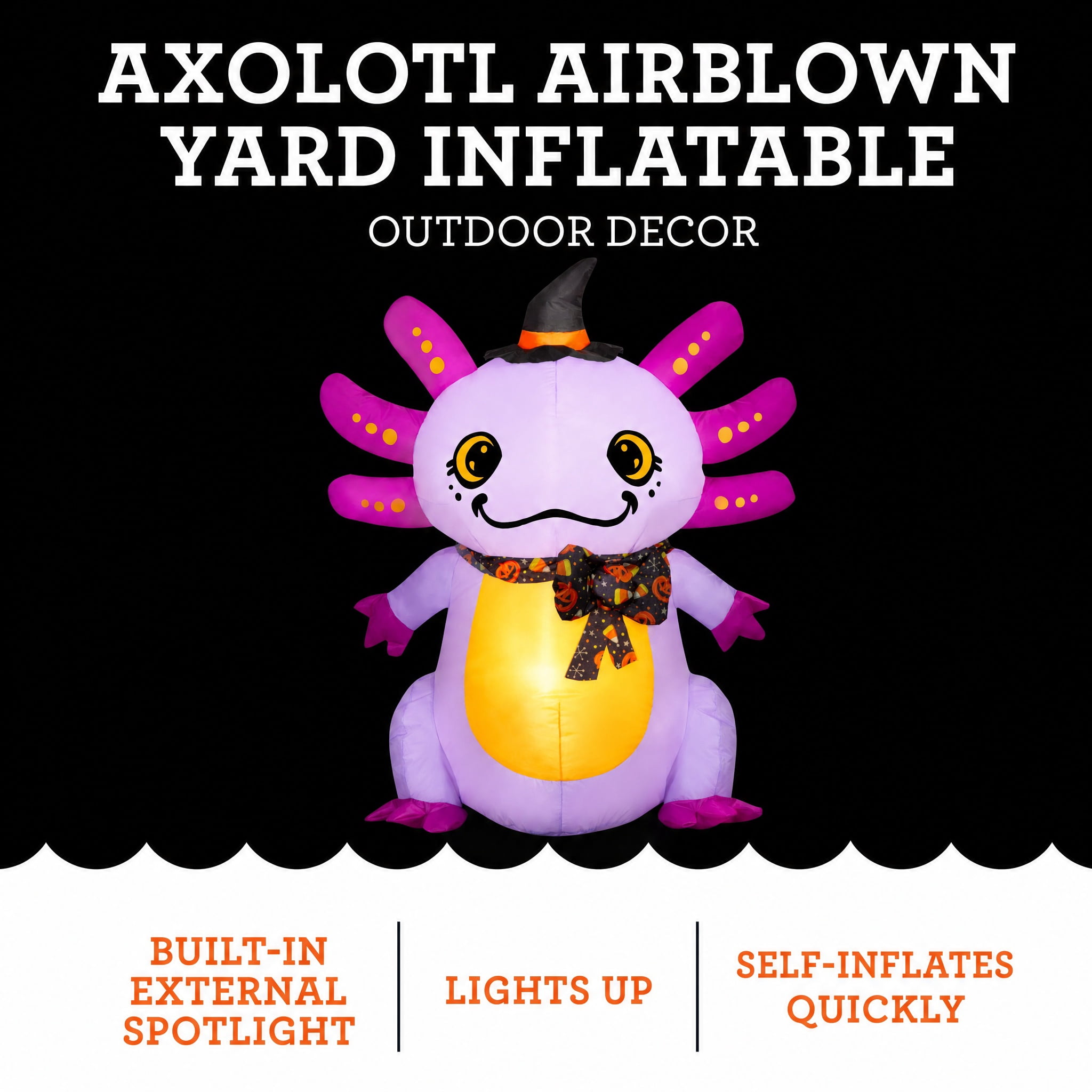 Axolotl Airblown Yard Inflatable, Multicolor, 3.5', Halloween by Way To Celebrate