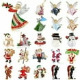 thumbnail image 4 of EOEMY New Christmas Tree Santa Claus Snowman Brooch Pin Crystal Xmas Party 2024-Fruit Bell, 4 of 9