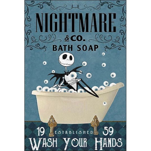 Nightmare co bath soap wash your hands poster 11 x 17 Inch Poster