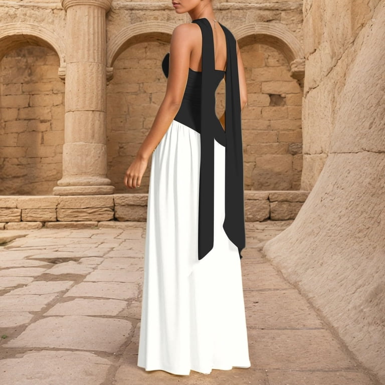 SMihono Womens Tube Dress Strapless Sexy Off Shoulder Side Slit Going Out  Casual Elegant Club Party Maxi Dresses Multicolor XL