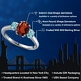thumbnail image 2 of Gem Stone King 2.50 Ct Oval Red Garnet Blue Zircon 925 Sterling Silver Ring, 2 of 6