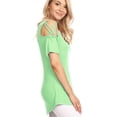 thumbnail image 6 of Made by Johnny Women's Loose Short Sleeve Strappy Cold Shoulder Top M MINT, 6 of 6