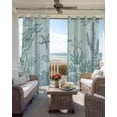 thumbnail image 2 of Marine Life Blackout Curtains for Bedroom Living Room, Starfish Coral Blue Shell Ocean Summer Green 84 In Long Thermal Insulated Room Darkening Drapes Grommet Window Treatments, 42 x 84 In, 2 of 9