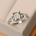 thumbnail image 2 of Natural Certifed 925 Sterling Silver Emerald Cut Green amethyst statement ring Wedding Ring Woman Gift For Her, 2 of 3