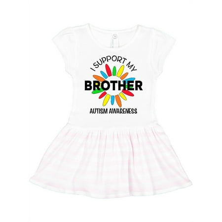 

Inktastic I Support My Brother Autism Awareness Gift Toddler Girl Dress