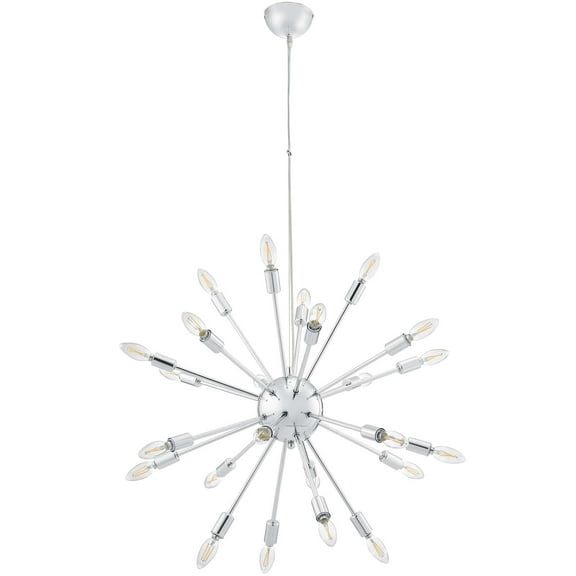 Industrial Country Farm House Living Lounge Kitchen Room Chandelier Pendant Ceiling Light Fixture, Metal Steel, Silver