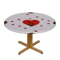 thumbnail image 3 of BANET Embroidered Small Tablecloth for February 14th Valentine's Day (Round ) 31"-35, 3 of 8