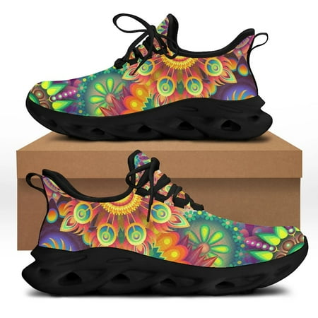

Luxury Brand Bohemia Mandala Flower Print Flat Shoes for Women Breathable Soft Sneakers Leakers for Female 2022 Comfort Footwear