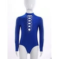 thumbnail image 3 of TSSOE Kids Boys Glittery Rhinestone Gymnastic Dance Leotard Long Sleeve Athletic Ballet Dance Skating Dancewear Blue 12, 3 of 7