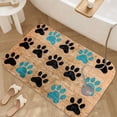 thumbnail image 3 of 1pc Pet Paw Print Mat Absorbent Non-Slip Bathroom Thickened Flannel Rug Decor,Soft,Quick Drying,Suitable For Indoor/outdoor Use,Bathrooms,Bedrooms,Kitchens,Terrace,Laundry Rooms,16"x24", 3 of 9