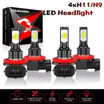 H9 H11 LED Headlight High Low Beam Bulbs Bright White 6000K 4x for Pontiac G6 2005-2010