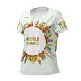 thumbnail image 2 of Naloa World Travel3 Print T-Shirts Short Sleeve V Neck Tees for Women Fashion Tops Trendy Lightweight Soft Casual Summer Outfits Clothes, 2 of 5