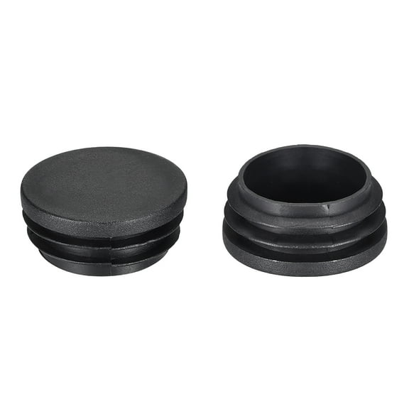 1.5" Round Black PE Tubing End Cap Steel Furniture Pipe Tube Cover Insert 20Pcs