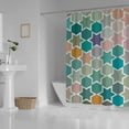 thumbnail image 3 of FREEAMG Shower Curtain,Colorful Geometric Shape Bathroom Curtain, Waterproof Fabric Shower Curtain for Bathroom Hotel Decoration, 72x72 inches, 3 of 6