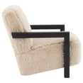 thumbnail image 5 of Coaster Fitzroy Faux Fur Upholstered Chair Solid Wood Arms Latte, 5 of 12