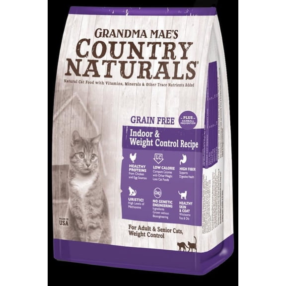 NurturePet Pet Supply Grandma Mae's Country Naturals GF Weight Control/Hairball Recipe Dry Food For Adult Cats, Senior Cats, and Weigh Control 12 lb