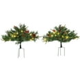 thumbnail image 1 of CoSoTower Arbre de Noël Artificiel Pré-Éclairé Sans Fil de 1,5 Pied/16 Pouces, 2 Pack avec 69 Branches, Lumières LED Blanc Chaud, Baies Rouges, Pommes de Pin, pour Entrée Extérieure, Vert, 1 of 7