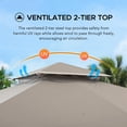 thumbnail image 6 of Sunjoy Roberts Outdoor Patio Steel Frame11 x 13 ft. 2-Tier Soft Top Gazebo with Light Gray Canopy Roof, Netting,  and Curtains, 6 of 13
