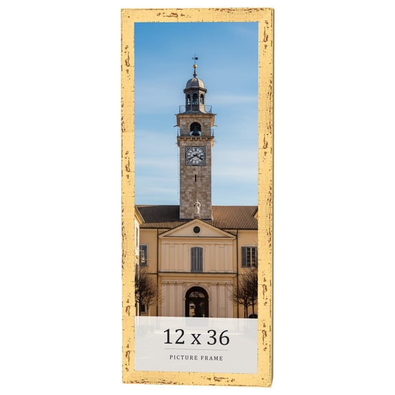 12x36 Frame Yellow Real Wood Picture Frame Width 1.25 inches | Interior Frame Depth 0.5 inches |