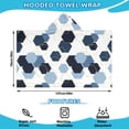 thumbnail image 2 of Blue Gold Hexagon Marble Hooded Bath Towel，50"x30" for Ages 3 To 12 Kids, Quick Dry Lightweight Soft Microfiber Hood Beach Towel Cover Up for Kids, 2 of 7