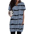 thumbnail image 2 of Duoif Women's Casual V Neck Short Sleeve Dress Loose Fit T Shirt Dress with Pockets Navy XXL, 2 of 9