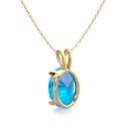 thumbnail image 3 of SuperJeweler 1 Carat Oval Shape Blue Topaz Necklace In 14K Yellow Gold Over Sterling Silver, 18 Inches For Women, 3 of 5