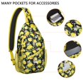 thumbnail image 4 of Yellow Lemon Pattern Sling Backpack for Travel and Daily Use, Lightweight Crossbody Bag with Bright Summer Fruit Print and Floral Design, Durable and Fashionable, 4 of 6
