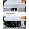 thumbnail image 7 of Black White Wrap Around Bed Skirts for King Bed 18" Drop,Bed Skirt with Adjustable Elastic Belt Dust Ruffle Bed Valance for Bedroom Hotel Retro Stars Stripes Flag Shabby Chic Texture Bed Frame Cover, 7 of 7
