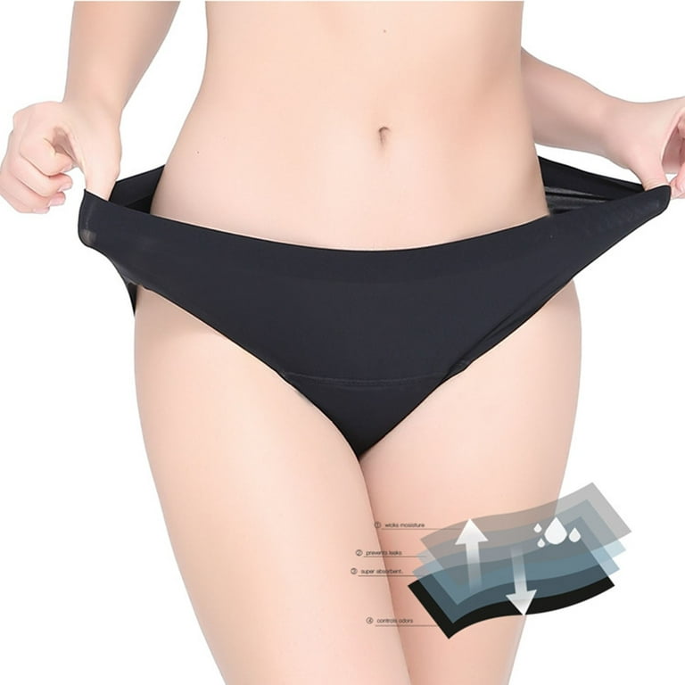 Shiusina Menstrual Leakproof Bikini Bottom Mid Waisted Swim Bottoms For  Teens, Women Black XXL