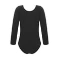 thumbnail image 2 of Sxiwei Girls Fleece Lined Bodysuit Long Sleeve Ballet Leotard Kids Dance Undergarment Thermal Black 120, 2 of 7