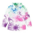 thumbnail image 6 of Boys Button Up Shirts Chest Pocket Fashion Tie-dye Long Sleeve Collared Dress Shirt for Kids Boy Girl Blouse, 7-8 Years Multicolor, 6 of 7