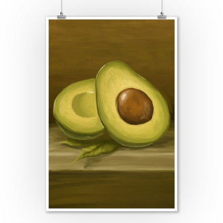 Art Alligator - Avocado - Oil Painting - Lantern Press Artwork (9x12 Art Print, Wall Decor Travel Poster)