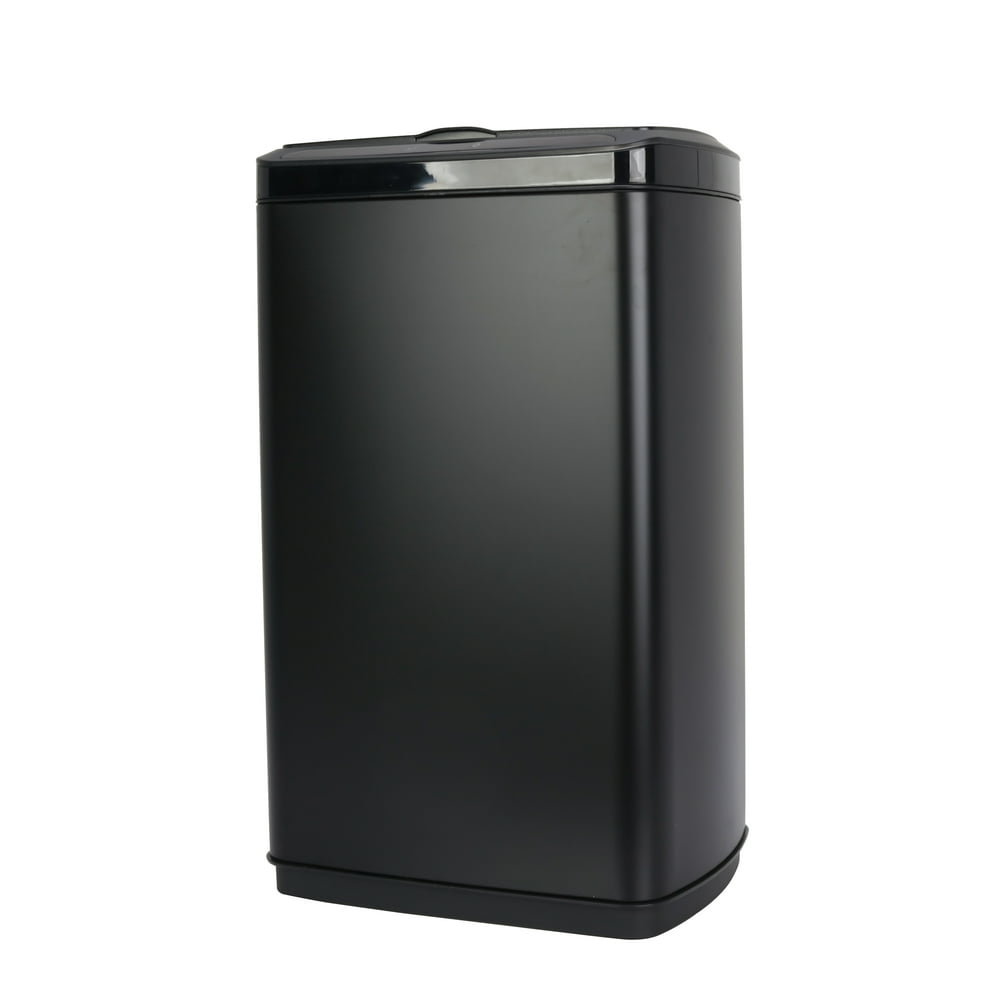 Eco Tech Stainless Steel Motion Sensor Trash Can, 13 Gallon, Black