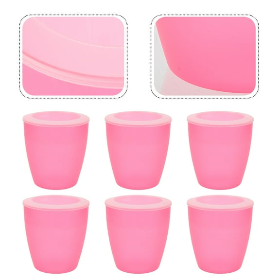 GOOHOCHY  6 PCS Self-priming Flower Pot Growing Plants Indoor Pots Pink