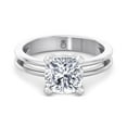 thumbnail image 2 of Miami - Moissanite Cushion Cut Lab Diamond Solitaire Engagement Ring With Double Band, 2 of 5