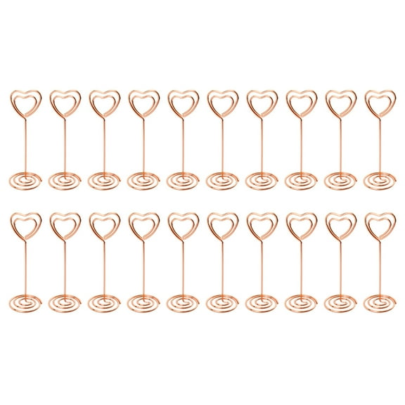 MERRYHAPY Rose Heart Shaped Metal Memo Holder for Desk, Tabletop, Home Office & Wedding Decoration