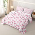 thumbnail image 3 of Erosebridal Modern Bow Tie Twin Quilt Set For Kids,Girls Pink Ribbon Bowknot Twin Coverlet Set,2pcs, 3 of 7