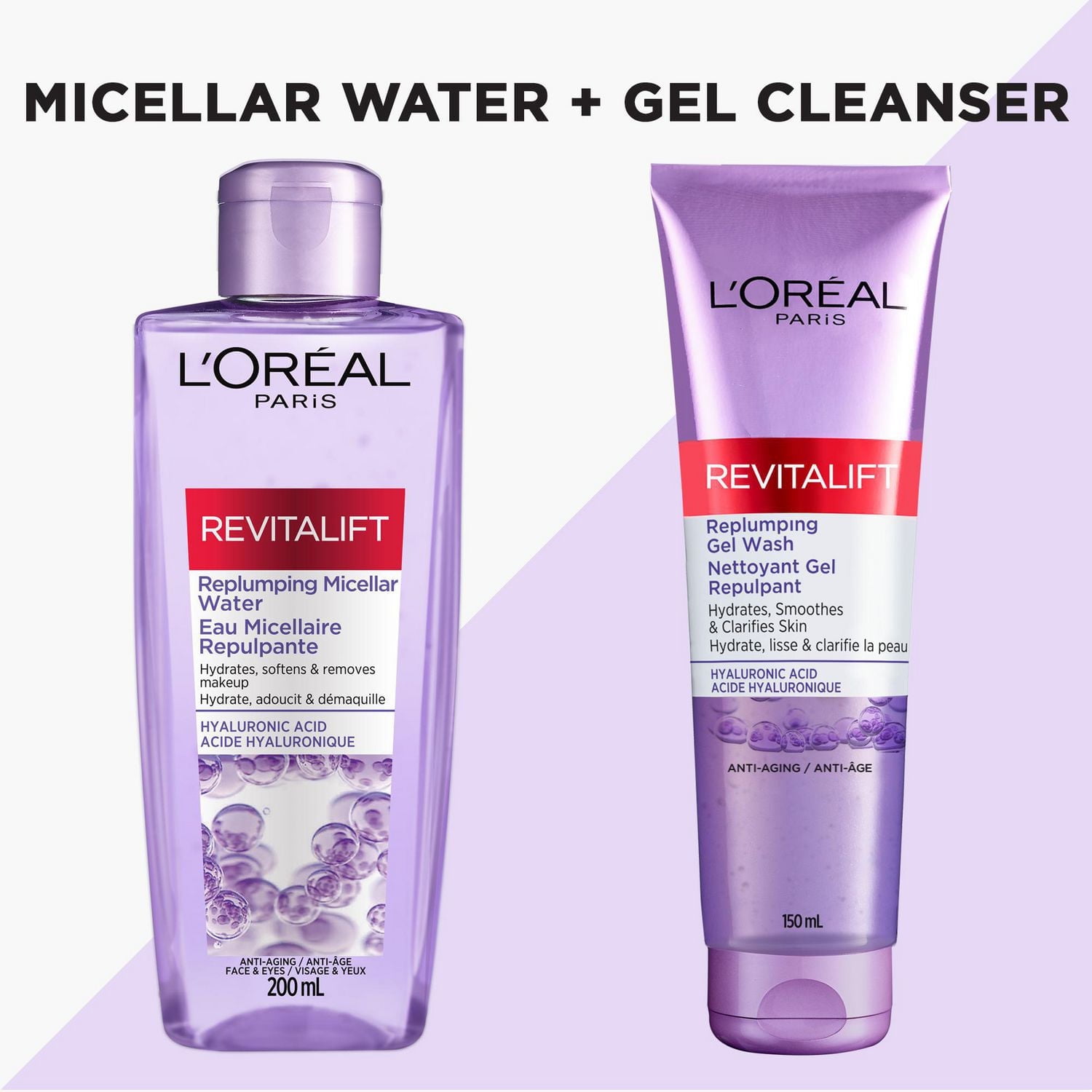 L'Oreal Paris Revitalift Nettoyant Gel pour Visage avec Acide Hyaluronique, 150 mL