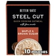 thumbnail image 2 of (6 pack) Better Oats Maple & Brown Sugar, Instant, Steel Cut Oatmeal, Hearty 10 Packets, 15.1 oz Box, 2 of 13