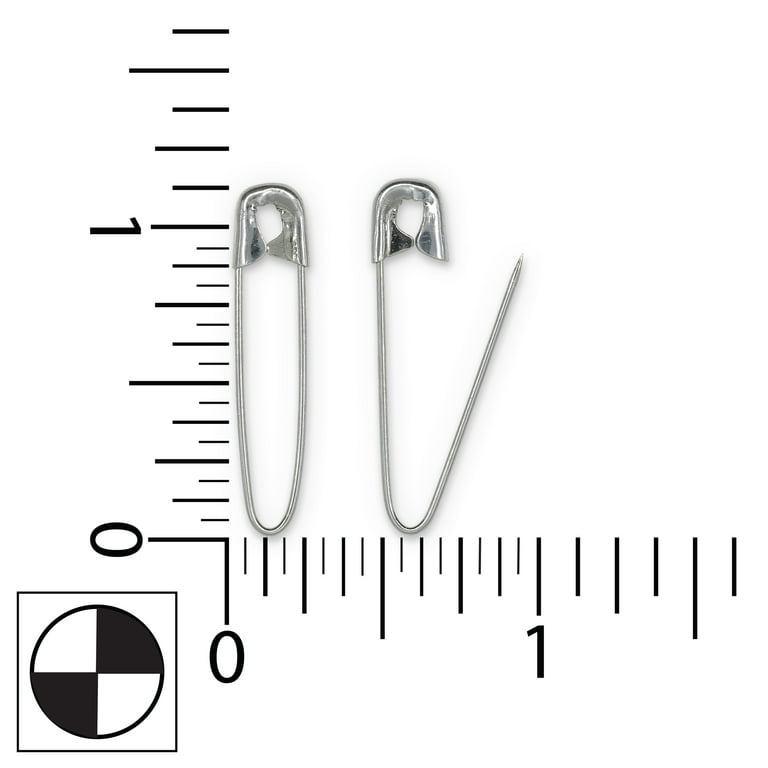Coilless Safety Pins, 3/4 Inch, Silver-Tone Metal (100 Pieces)