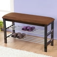 thumbnail image 3 of Roundhill Furniture Wood Shoe Bench in Dark Espresso, 3 of 3