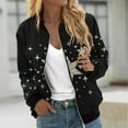thumbnail image 5 of Mgmyaa Women's Casual Long Sleeve Zippered Jacket with Star Print and Pockets for Trendy Everyday Outfits, 5 of 5