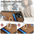 thumbnail image 6 of Dteck for iPhone 14 Pro Case, 2 in 1 Magnetic Wallet with Phone Grip, Compatible with MagSafe, Detachable Premium PU Leather Magnetic Case with Card Slots Ring Holder,Brown, 6 of 9