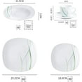 thumbnail image 6 of VEWEET, Series AVIVA, 30-Piece Porcelain Dinnerware Set, Ivory White Green Lines Dinner Set, Service for 6, 6 of 8
