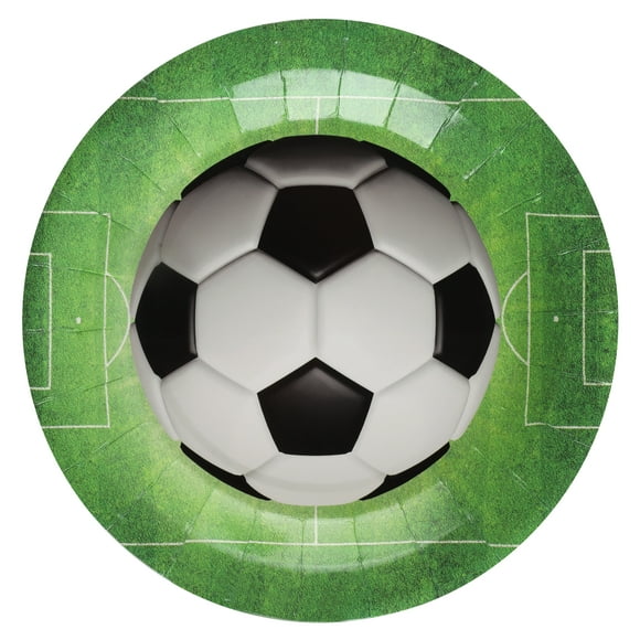 Score Big at Parties: Soccer Themed Green Dinner Plates for Trendy Celebrations