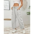 thumbnail image 3 of Lentta Womens Baggy Barrel Pants Wide Leg Lounge Drawstring Sweatpants with Pockets, 3 of 7