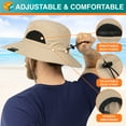 thumbnail image 5 of SUN CUBE Wide Brim Sun Hat Men Women, Mens Fishing Hats Sun UV Protection, Womens Hiking Bucket Hat, Outdoor Summer Safari Beach Boonie, Camping Unisex UPF 50+ Tan, 5 of 7