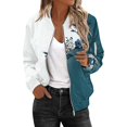 thumbnail image 3 of Bovemsi Bomber Jackets for Women Jacket 2025 Causal Zip Up Coats Long Sleeve Stand Collar Fall Lightweight Outerwear Tops Light Jackets, 3 of 6
