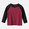 thumbnail image 2 of NOEGOEU Toddler Girls Boys Long Sleeve Shirts Crewneck Raglan Baseball Tee Shirt Tops 1-9 Years (Black,3-4 Years), 2 of 5